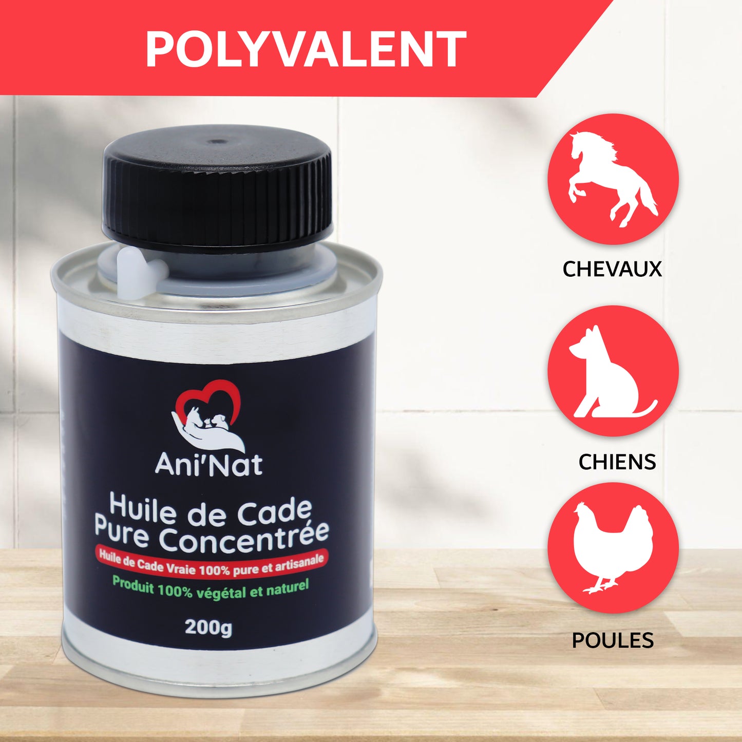 Huile de Cade pure concentrée 200gr avec pinceau applicateur