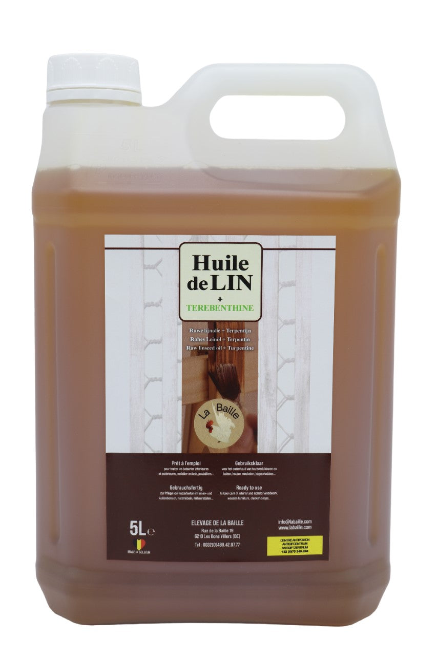 Mélange Huile de Lin Crue & Térébenthine – Protection et entretien du bois