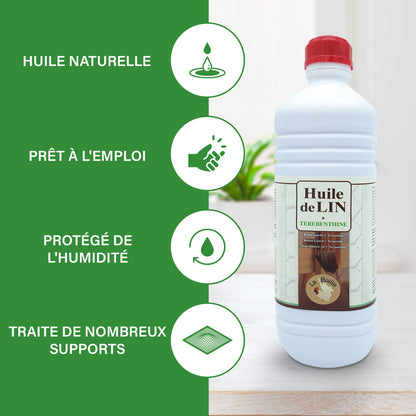 Mélange Huile de Lin Crue & Térébenthine – Protection et entretien du bois