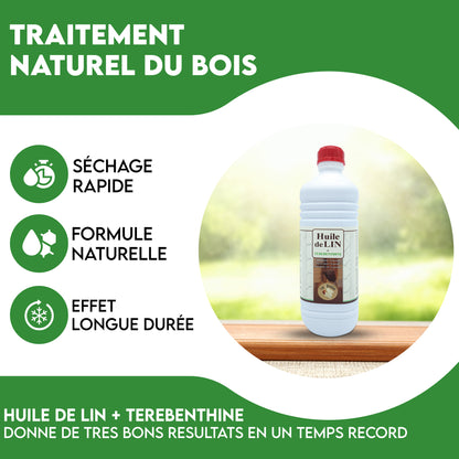 Mélange Huile de Lin Crue & Térébenthine – Protection et entretien du bois