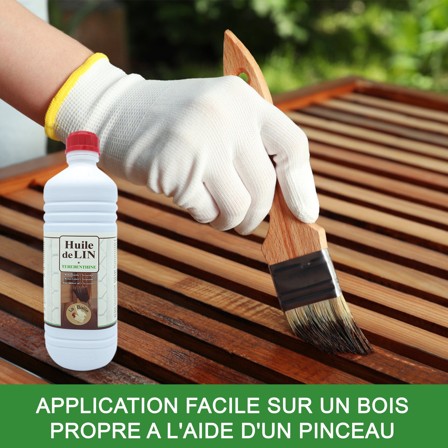 Mélange Huile de Lin Crue & Térébenthine – Protection et entretien du bois